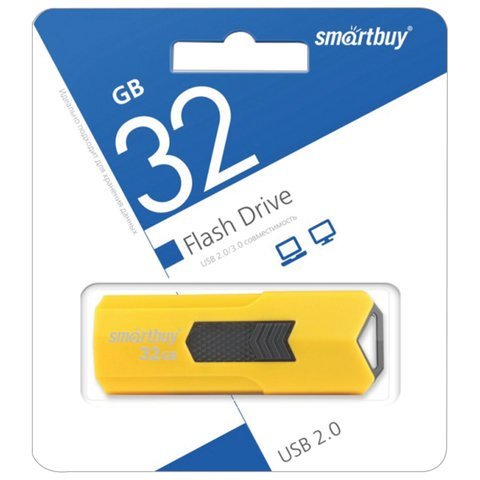 Флеш-диск 32 GB SMARTBUY Stream USB 2.0, желтый, SB32GBST-Y