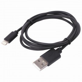 Кабель USB2.0-Lightning, 1 м, SONNEN, медь, для передачи данных и зарядки, черный, 513116