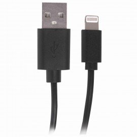Кабель USB2.0-Lightning, 1 м, SONNEN, медь, для передачи данных и зарядки, черный, 513116