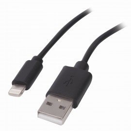 Кабель USB2.0-Lightning, 1 м, SONNEN, медь, для передачи данных и зарядки, черный, 513116