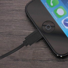 Кабель USB2.0-Lightning, 1 м, SONNEN, медь, для передачи данных и зарядки, черный, 513116