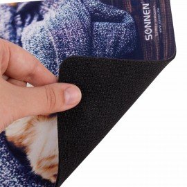 Коврик для мыши SONNEN "KITTEN", резина + ткань, 220х180х3 мм, 513313