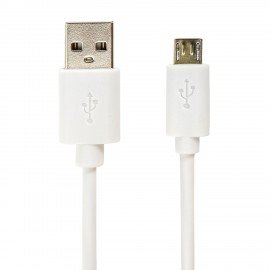 Кабель USB2.0-micro USB, 1 м, SONNEN, медь, для передачи данных и зарядки, белый, 513557