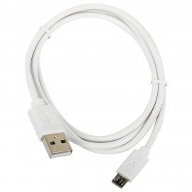 Кабель USB2.0-micro USB, 1 м, SONNEN, медь, для передачи данных и зарядки, белый, 513557