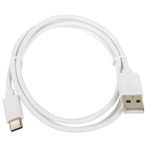 Кабель белый USB 2.0-Type-C, 1 м, SONNEN, медь, для передачи данных и зарядки, 513558