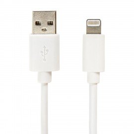 Кабель USB2.0-Lightning, 1 м, SONNEN, медь, для передачи данных и зарядки, белый, 513559