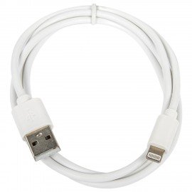 Кабель USB2.0-Lightning, 1 м, SONNEN, медь, для передачи данных и зарядки, белый, 513559