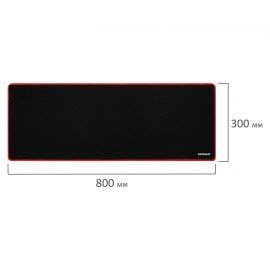 Коврик компьютерный для мыши и клавиатуры большой SONNEN "BLACK TITAN XL", 800x300x3 мм, черный, 513615