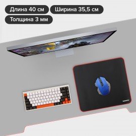 Коврик компьютерный для мыши большой SONNEN "CYBER OUTLAW", ткань + резина, 400х355х3 мм, 513616