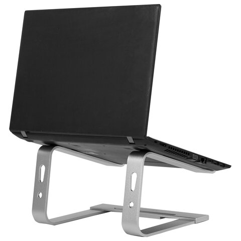 Подставка для ноутбука алюминиевая, нескользящая, 295х255 мм, BRAUBERG SOLID, 513618