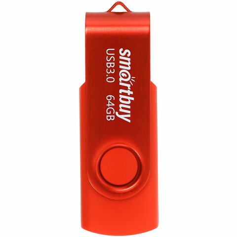 Флеш-диск 64 GB SMARTBUY Twist USB 3.0, красный, SB064GB3TWR