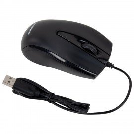 Мышь проводная БЕСШУМНАЯ USB, 1200 dpi, 2 кнопки + колесо-кнопка, SONNEN K520, черная, 513944