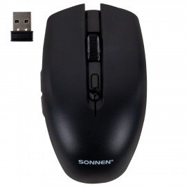 Мышь беспроводная USB, 800/1200/1600 dpi, 5 кнопок + колесо-кнопка, оптическая, SONNEN Q80, черная, 513945