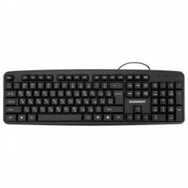 Клавиатура проводная, USB, 104 клавиши, SONNEN KB-8136, черная, 513946