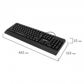 Клавиатура проводная USB, 104 клавиши, LED-подсветка, SONNEN K305, черная, 513948