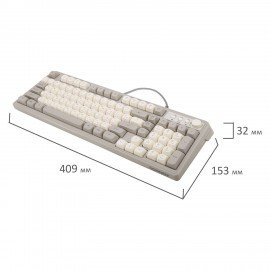Клавиатура проводная USB, 102+98 клавиш, LED-подсветка, SONNEN K620, слоновая кость/серая, 513950