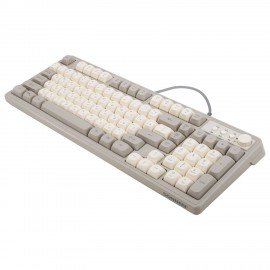 Клавиатура проводная USB, 102+98 клавиш, LED-подсветка, SONNEN K620, слоновая кость/серая, 513950
