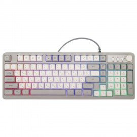 Клавиатура проводная USB, 102+98 клавиш, LED-подсветка, SONNEN K620, слоновая кость/серая, 513950