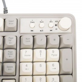 Клавиатура проводная USB, 102+98 клавиш, LED-подсветка, SONNEN K620, слоновая кость/серая, 513950