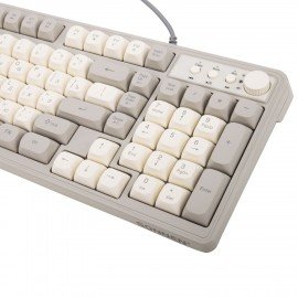 Клавиатура проводная USB, 102+98 клавиш, LED-подсветка, SONNEN K620, слоновая кость/серая, 513950