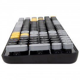 Клавиатура беспроводная USB, 105 клавиш, SONNEN K303BY, черная/серая/желтая, 513952