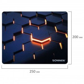 Коврик для мыши SONNEN "HOT CELLS" резина+ткань, 250х200х2мм, 513955