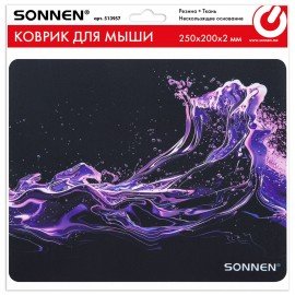 Коврик для мыши SONNEN "NEON SPLASH" резина+ткань, 250х200х2мм, 513957
