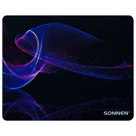 Коврик для мыши SONNEN "NEON WAVE" резина+ткань, 250х200х2мм, 513958