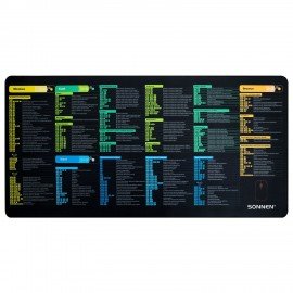 Коврик для мыши и клавиатуры с полезными комбинациями большой SONNEN "HOT KEYS", 800х400х3мм, 513961