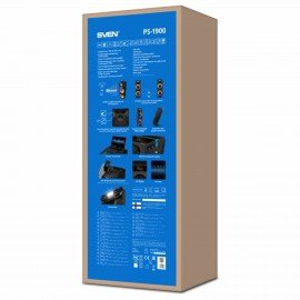 Колонка портативная SVEN PS-1900, 1000 Вт, TWS, Bluetooth, FM, USB, LED-дисплей, черная, SV-022037