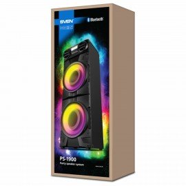 Колонка портативная SVEN PS-1900, 1000 Вт, TWS, Bluetooth, FM, USB, LED-дисплей, черная, SV-022037