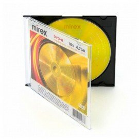 Диски DVD-R MIREX, 4,7 ГБ 16x Slim Case, КОМПЛЕКТ 5 шт, UL130003A1F