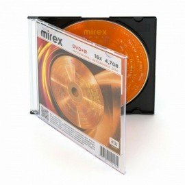 Диск DVD+R (плюс) MIREX, 4,7 ГБ 16x Slim Case, 1 штука, UL130013A1S