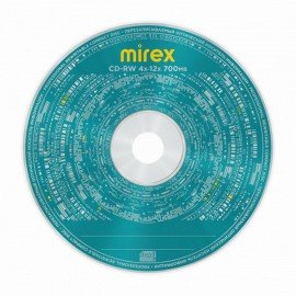 Диск CD-RW MIREX, 700 Мб 4-12x бумажный конверт, 1 штука, UL121002A8C