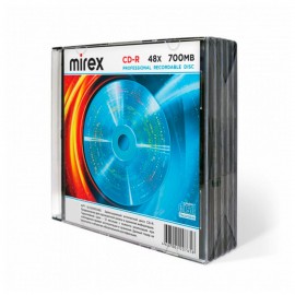 Диски CD-R MIREX, 700 Мб 48x Slim Case, КОМПЛЕКТ 5 шт, UL120051A8F