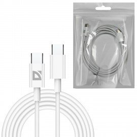 Кабель USB Type-C-Type-C, 30 Вт, белый, 2 м, DEFENDER F182, 87537