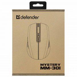 Мышь беспроводная бесшумная DEFENDER Mystery MM-301 LED, 5 кнопок + колесо-кнопка, фиолетовая, 52301