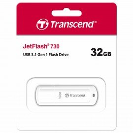 Флеш-диск 32 GB TRANSCEND JetFlash 730, USB 3.1, белый, TS32GJF730