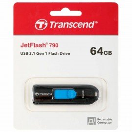 Флеш-диск 64 GB TRANSCEND JetFlash 790, USB 3.1, черный, TS64GJF790K