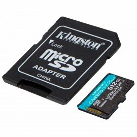 Карта памяти microSDXC 512 GB KINGSTON Canvas Go Plus, UHS-I U1, 170 Мб/с (class 10), с адаптером, SDCG3/512Gb