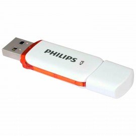 Флеш-диск 4 GB PHILIPS SNOW, разъем USB 2.0, оранжевый, FM04FD70B/97