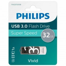 Флеш-диск 32 GB PHILIPS VIVID, разъем USB 3.0, черный, FM32FD00B/97