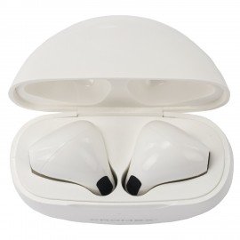 Наушники беспроводные TWS вкладыши с микрофоном, CROMEX EP-T28W, bluetooth 5.4, белые, 514121