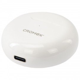 Наушники беспроводные TWS вкладыши с микрофоном, CROMEX EP-T28W, bluetooth 5.4, белые, 514121