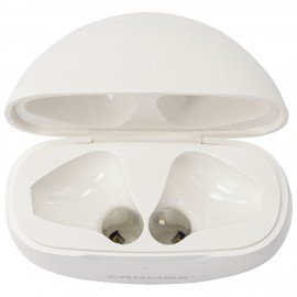 Наушники беспроводные TWS вкладыши с микрофоном, CROMEX EP-T28W, bluetooth 5.4, белые, 514121