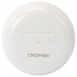 Наушники беспроводные TWS вкладыши с микрофоном, CROMEX EP-T28W, bluetooth 5.4, белые, 514121