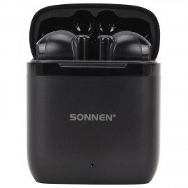 Наушники беспроводные TWS вкладыши с микрофоном, SONNEN EP-BH10B, bluetooth 5.3, черные, 514122