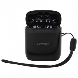 Наушники беспроводные TWS вкладыши с микрофоном, SONNEN EP-BH10B, bluetooth 5.3, черные, 514122