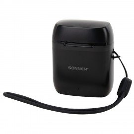 Наушники беспроводные TWS вкладыши с микрофоном, SONNEN EP-BH10B, bluetooth 5.3, черные, 514122