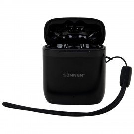 Наушники беспроводные TWS вкладыши с микрофоном, SONNEN EP-BH10B, bluetooth 5.3, черные, 514122